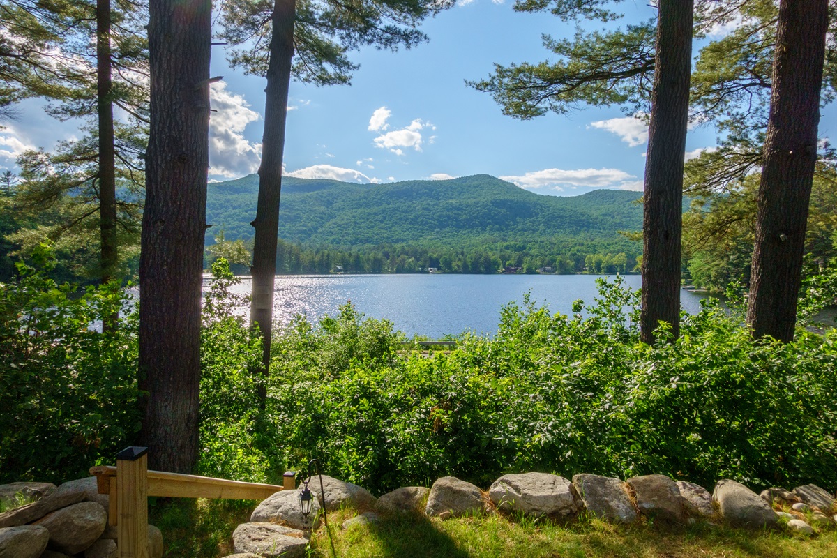 Farmhouse View of Lake Algonquin and Dunham Mountain.