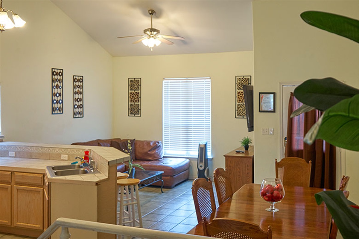 Open space living room/kitchen area