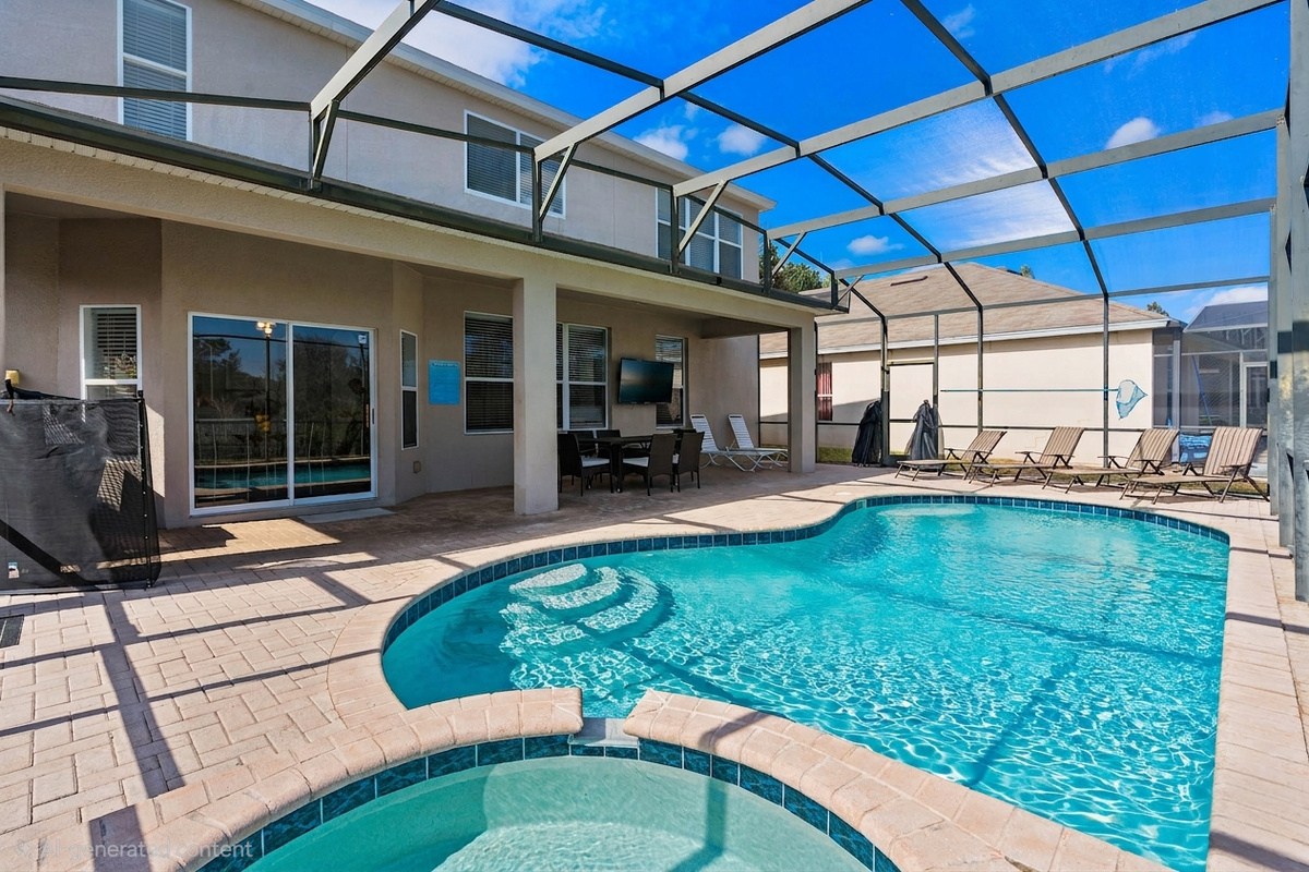 Enclosed pool and spa with no rear neighbors