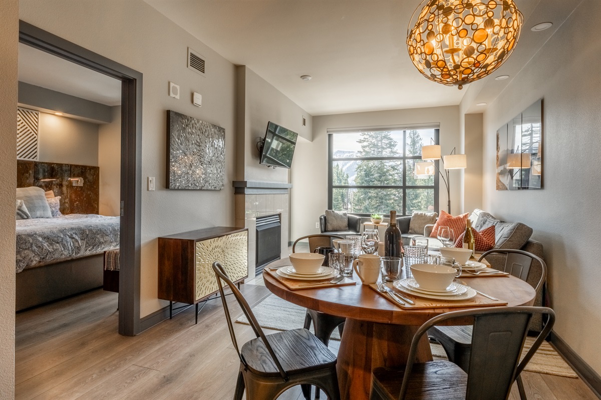 Thoughtful flow between dining, living, and sleeping spaces.