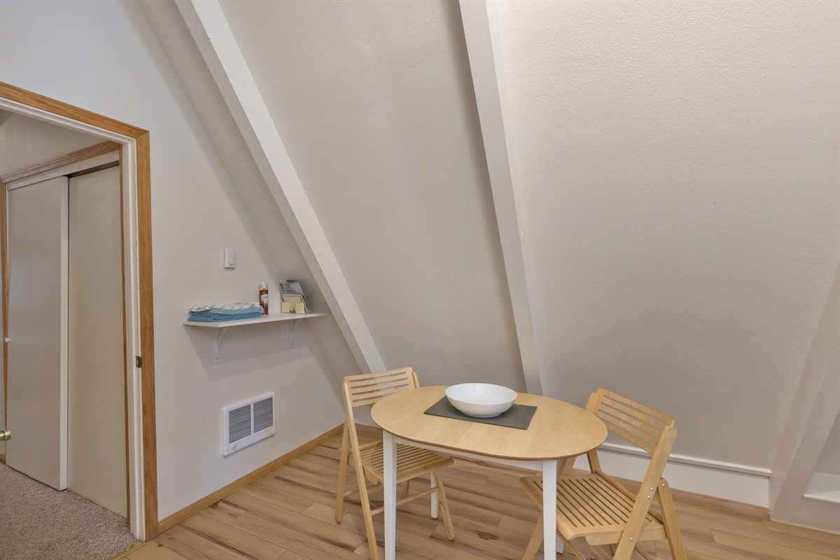 Small dining table for breakfast before your big day of adventure