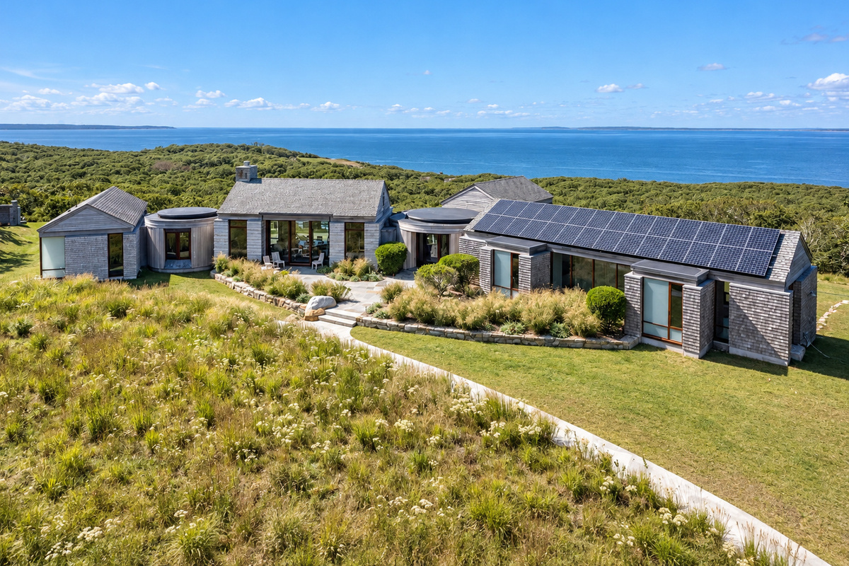 Home and grounds overlooking the water