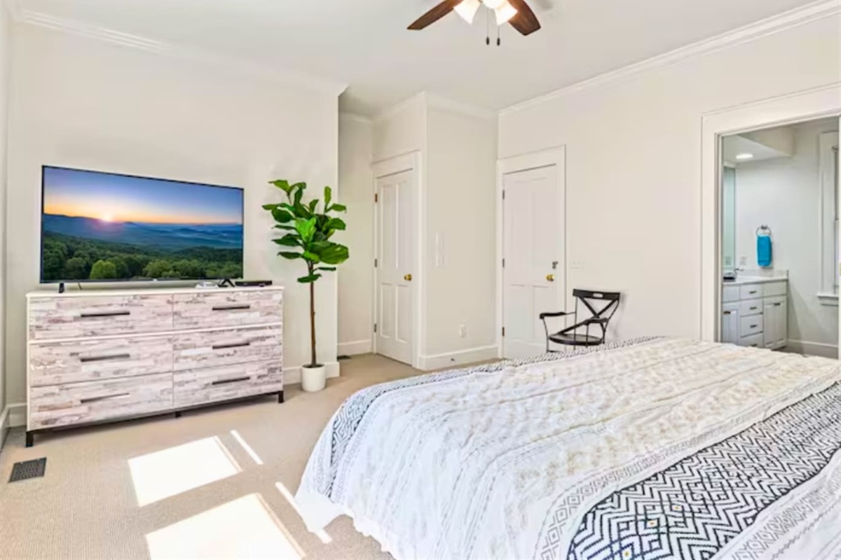 Large Smart TV and Ensuite Bathroom