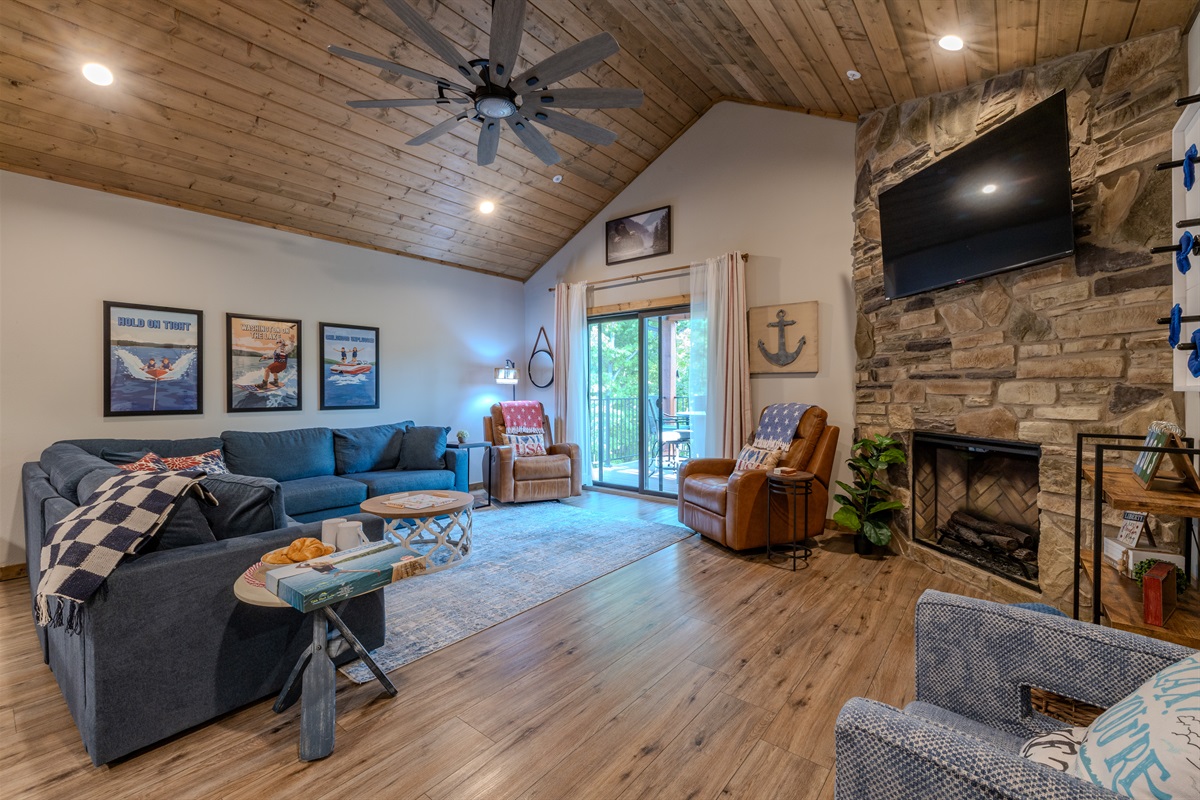 Cozy living room with fireplace