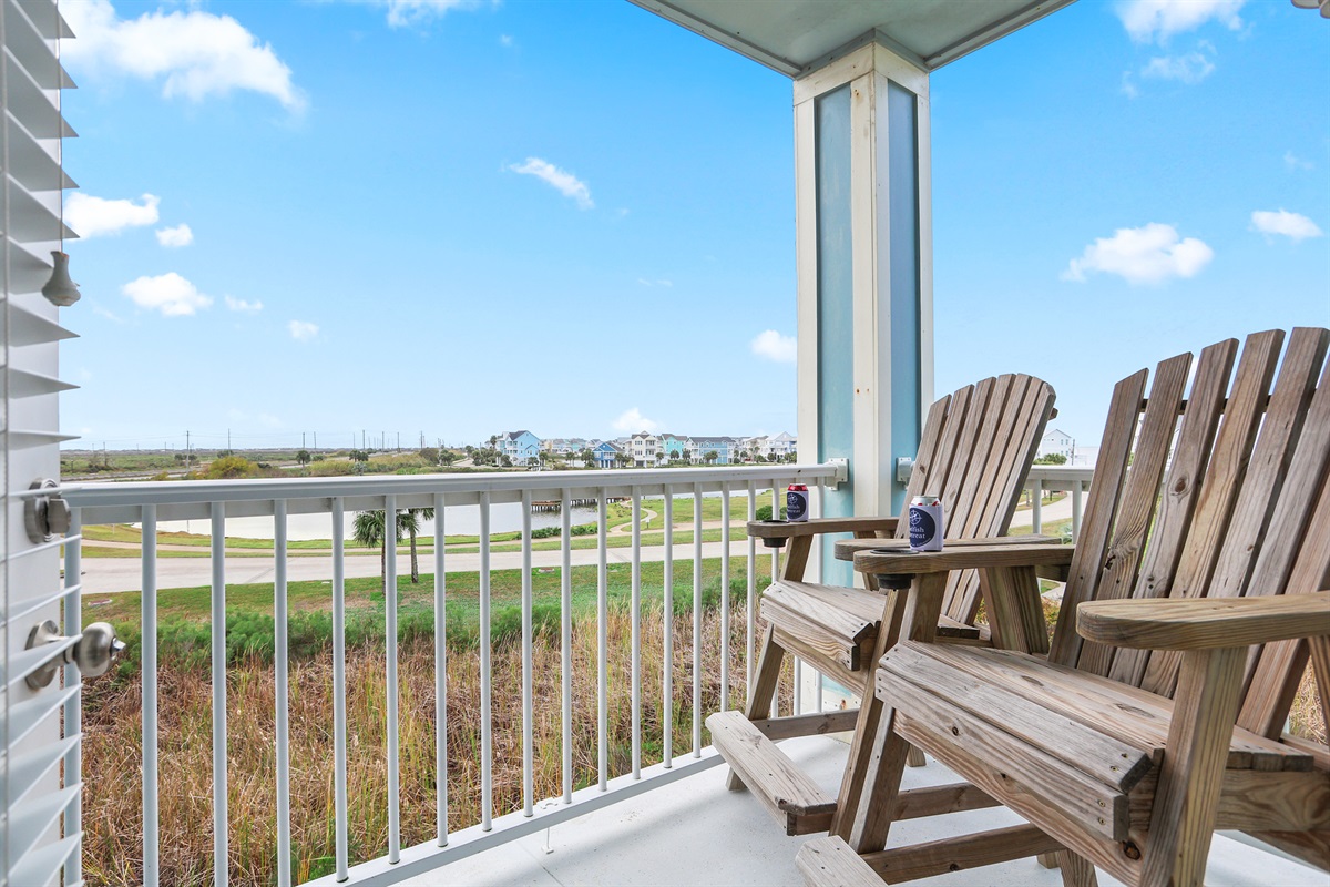 Front Balcony. Gulf and pond views!