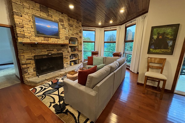 Living Room with Electric Fireplace