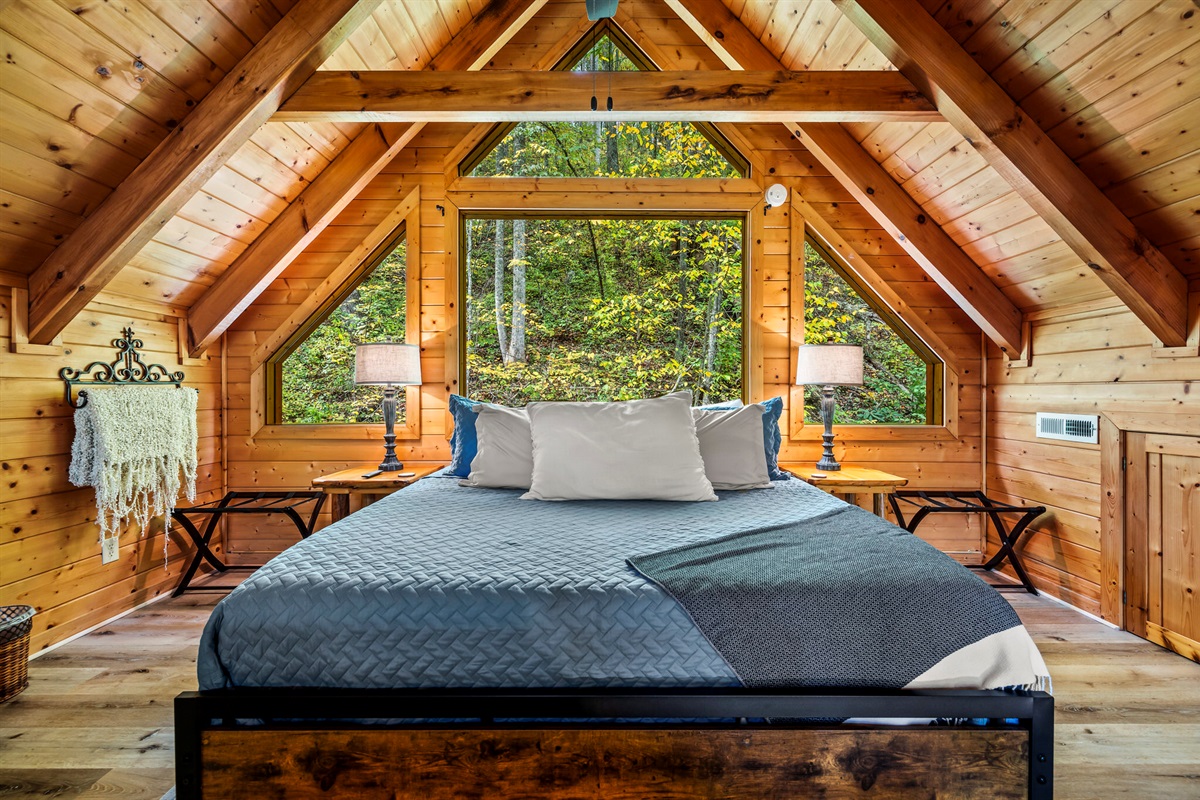 Spacious bedroom designed for comfort and relaxation