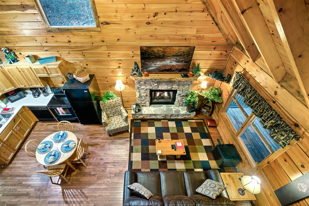 Loft view overlooking the living space