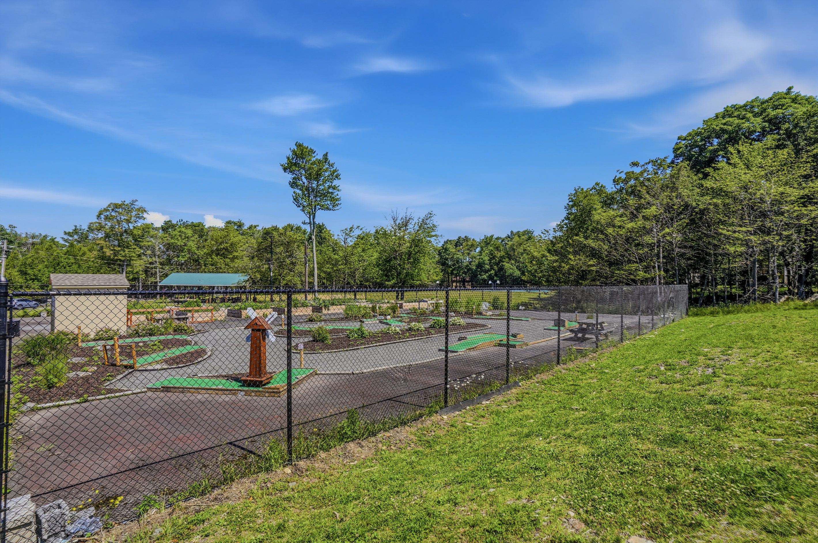 Community mini-golf and recreational courts — fun for all ages