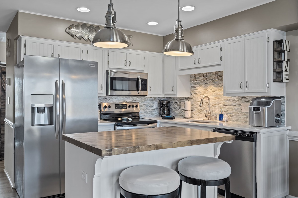 Kitchen island seating is perfect for breakfast or snacks