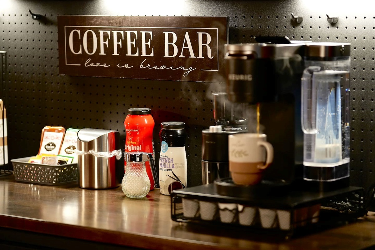 If you prefer to bring your own coffee beans, use the provided coffee grinder. We have both single serve and multi serve baskets for brewing your coffee grounds in the Keurig.