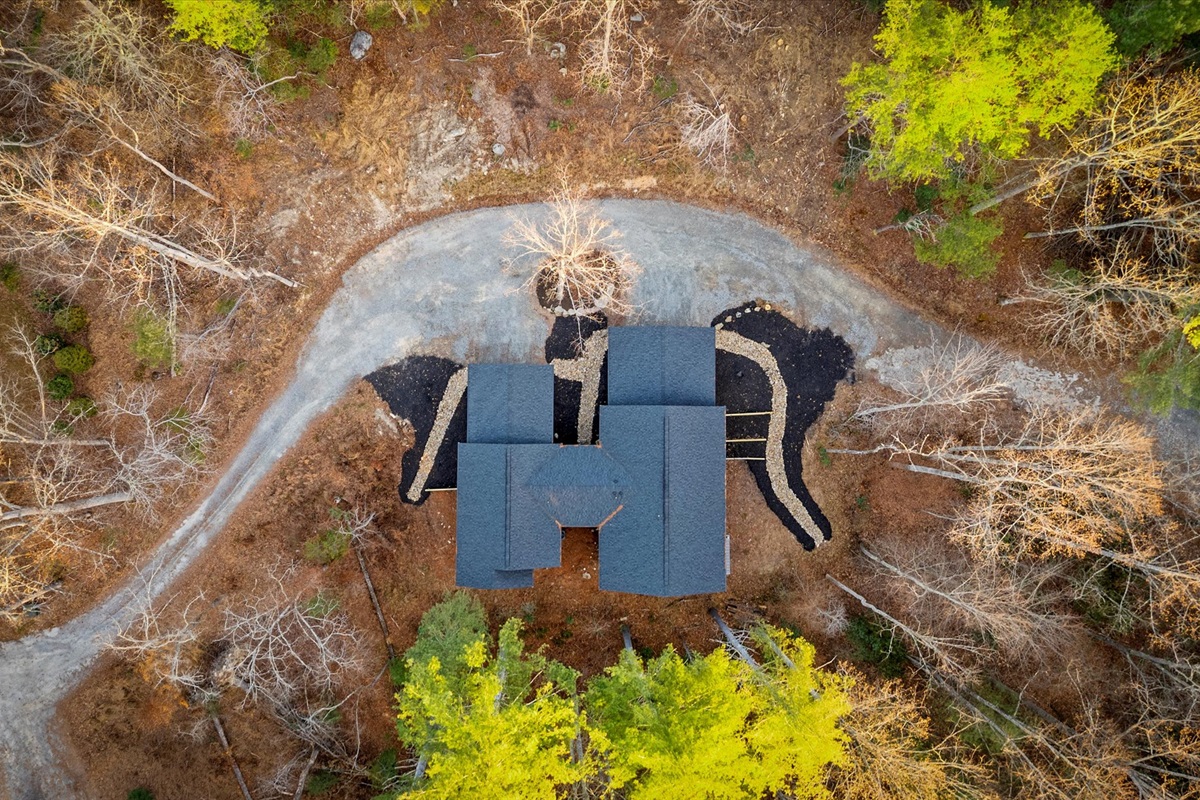 Aerial view of Backwoods Retreat