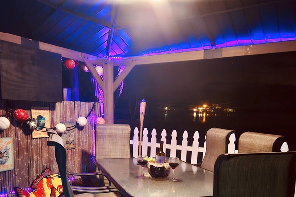 The Cottage's new gazebo with television, and guest controlled lighting and colors