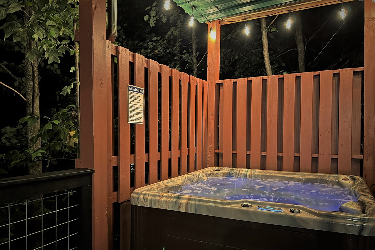 Hot tub at night!