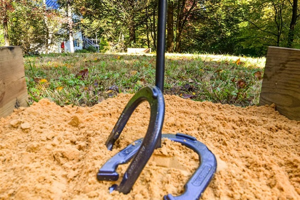 The built-in horseshoe pit is always a hit!