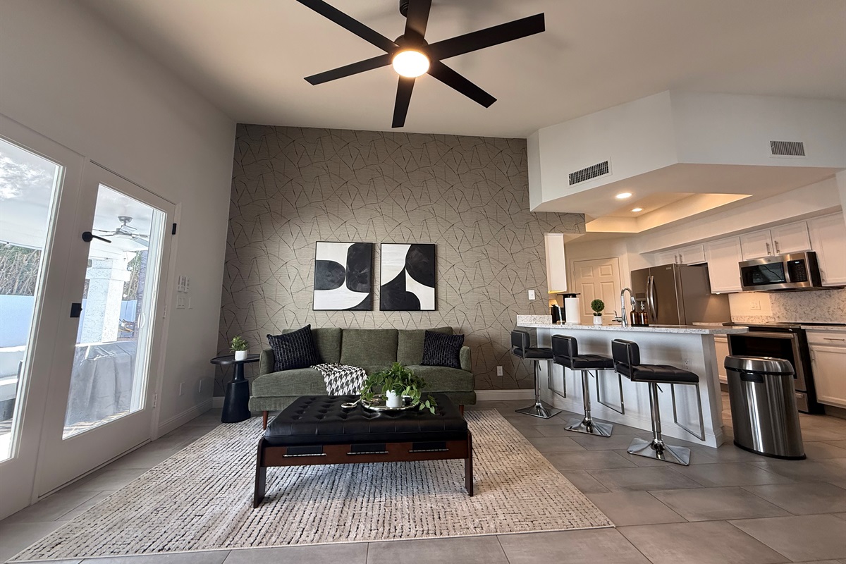 Family Room 2 opens to the backyard oasis