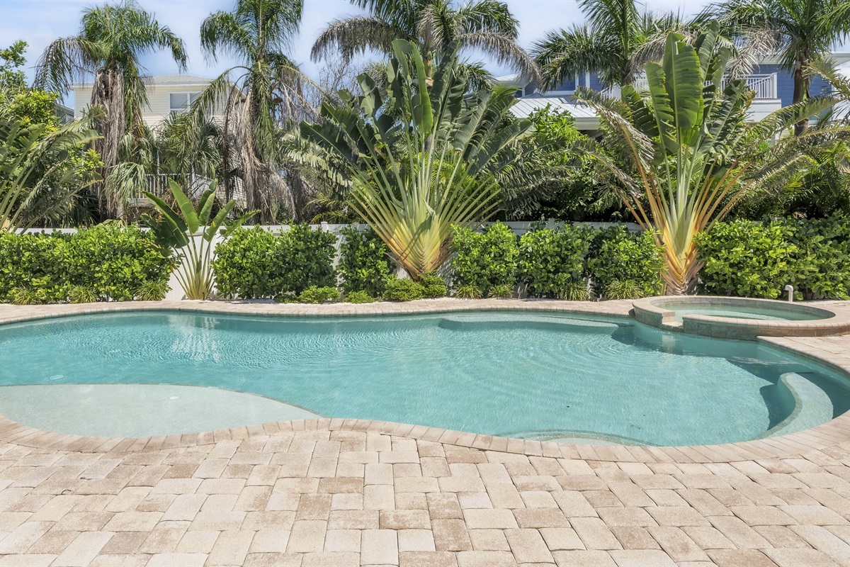 Private pool with sun deck – AMI Beach House, Anna Maria Island