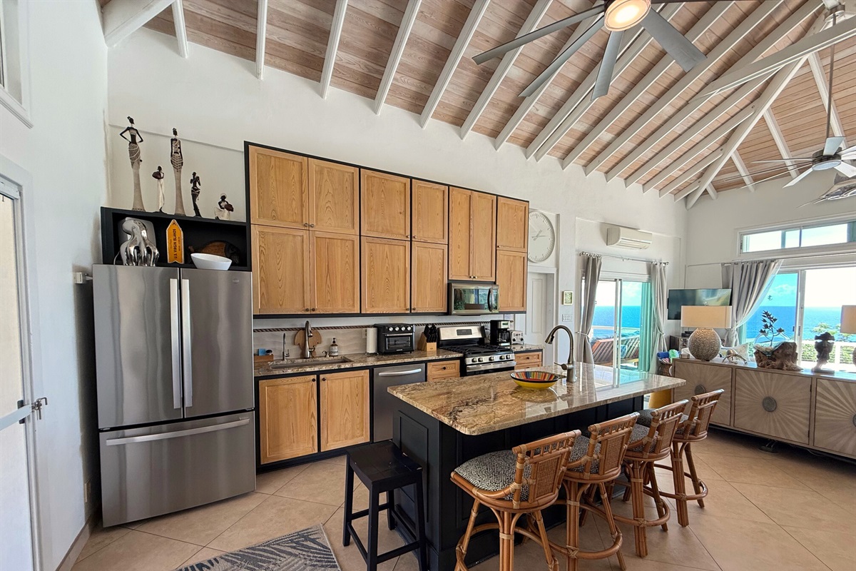 Gorgeous spacious kitchen with island seating