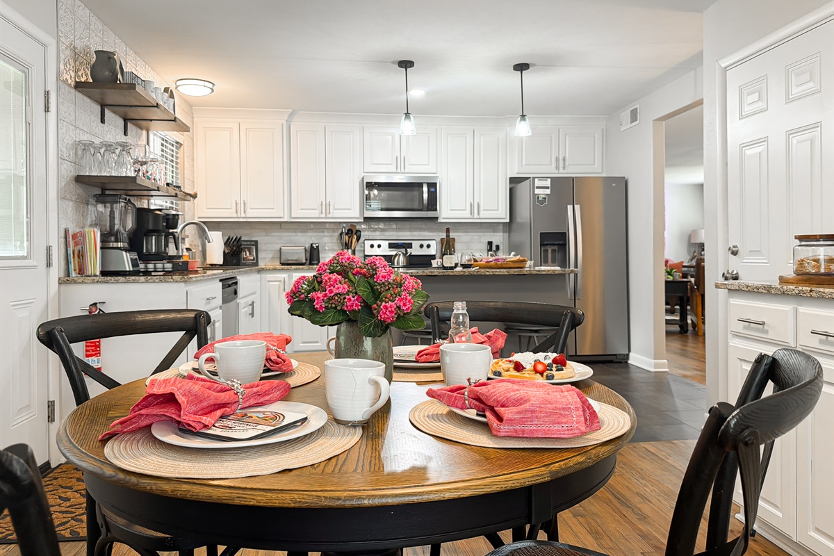 With 4 additional seats around a second dining table