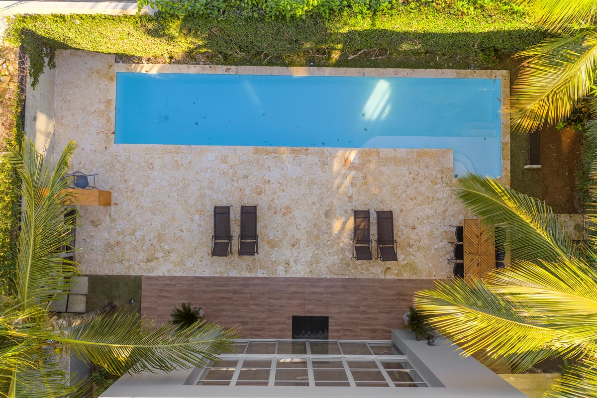 Quiet pool area perfect for relaxing and reading.