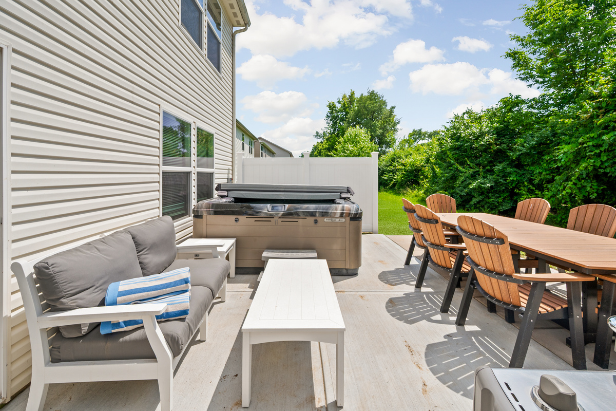 Start your day with a fresh cup of coffee and relax on the outdoor couch while enjoying the peaceful backyard setting before heading out to explore Indianapolis.