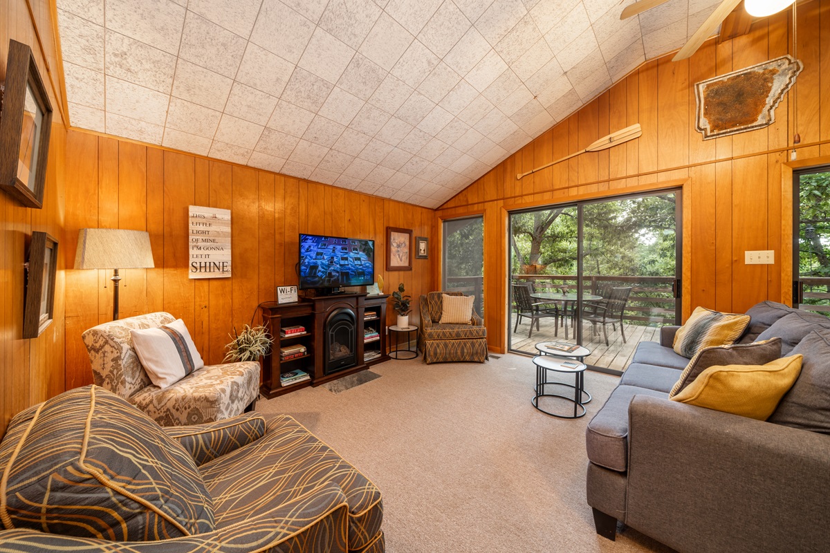 Queen sleeper sofa with memory foam mattress in the living room