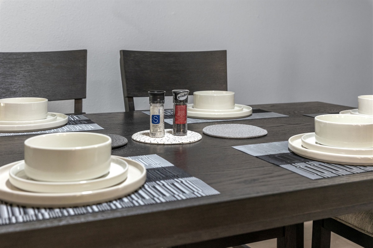 Spacious dining table with bench seating – perfect for family meals, game nights, or group gatherings