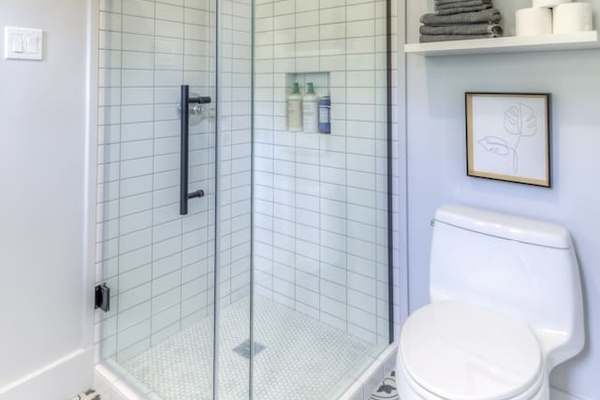 Bathroom, new shower