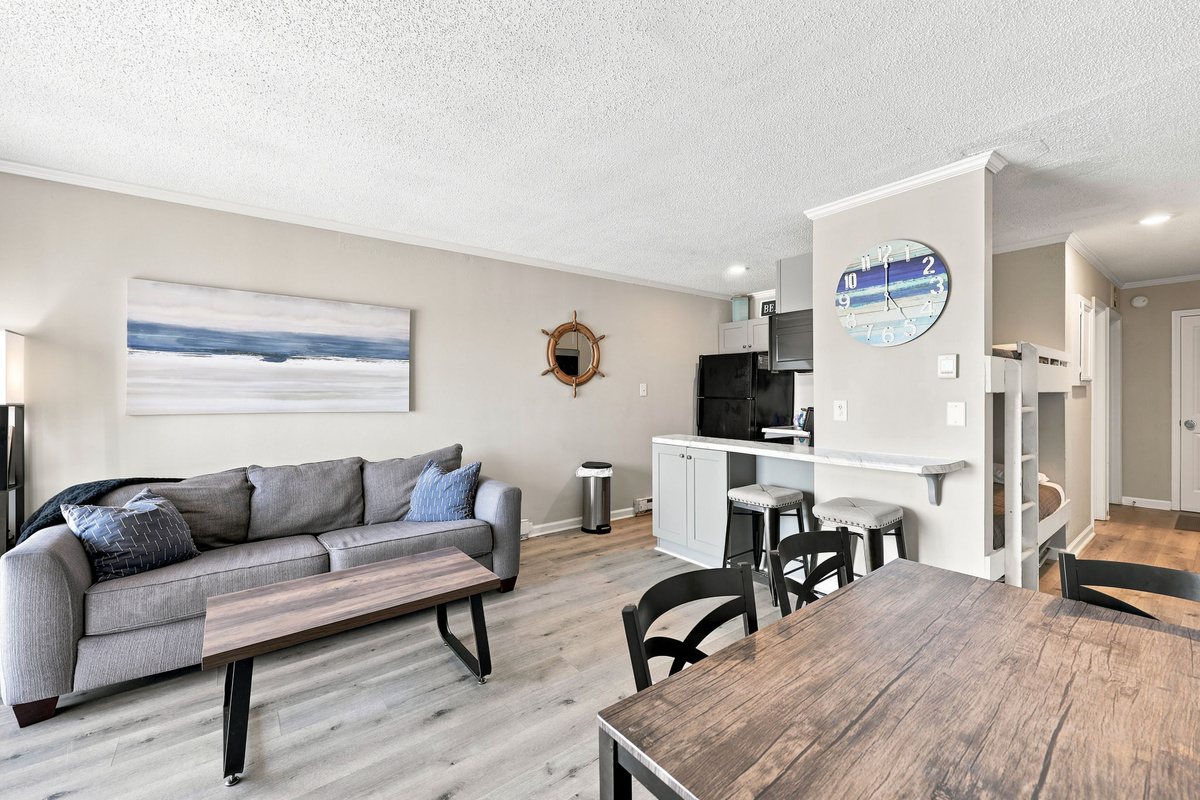 Experience the ease of an open layout where cooking, dining, and relaxing flow together in one comfortable coastal retreat