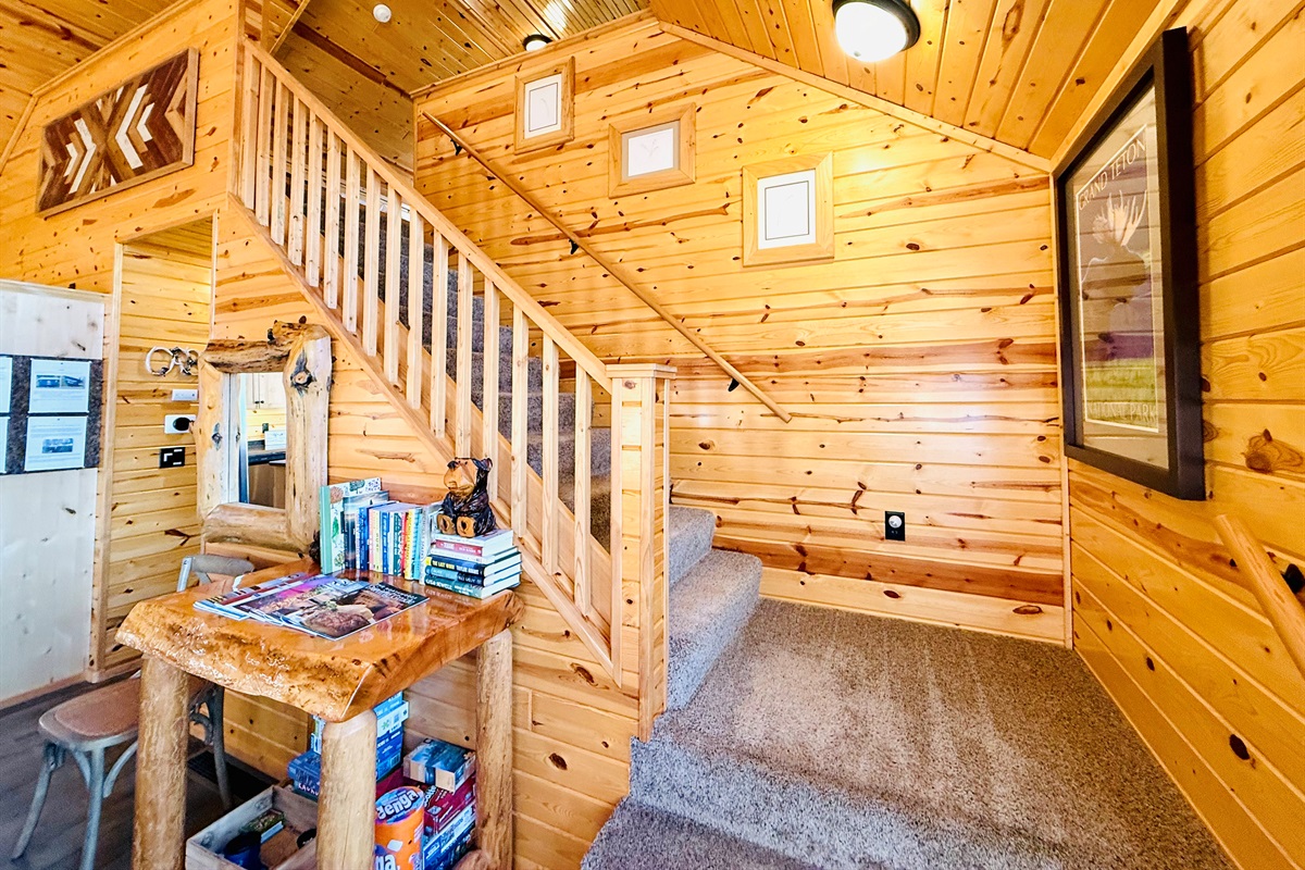 Stairs going up to the loft.