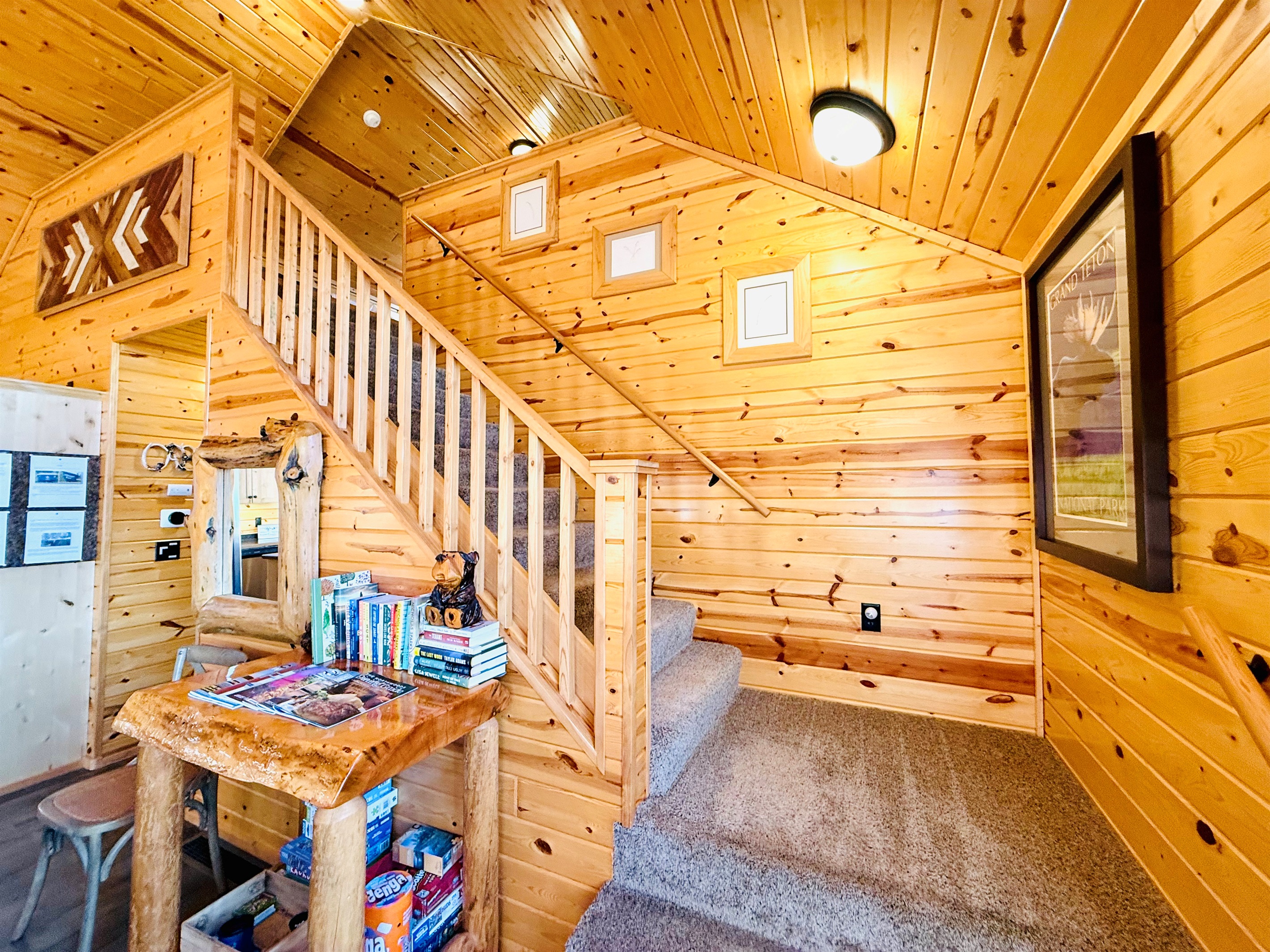 Stairs going up to the loft.