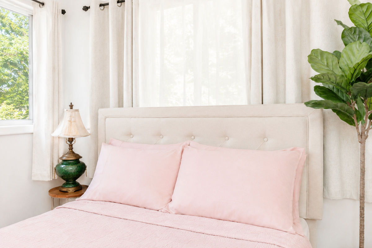 Wake up to gentle sunshine  - Both blackout and sheer curtains are on hand, so you can let the light pour in or settle into peaceful privacy