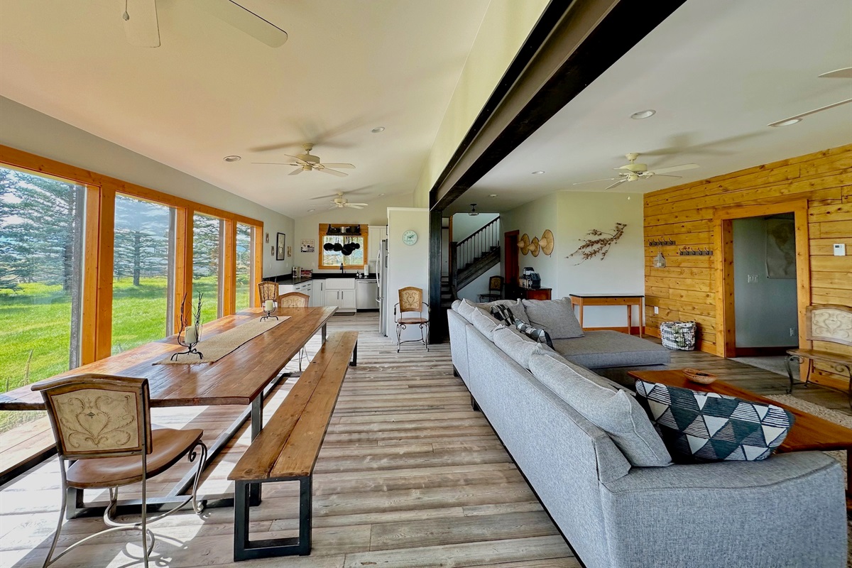 Unit A - Another view of the open concept  family, dining room and kitchen.