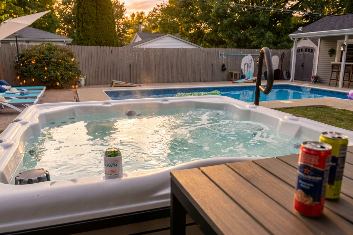 6 seater hot tub, clean and ready for that Ahhh moment you have been waiting for.