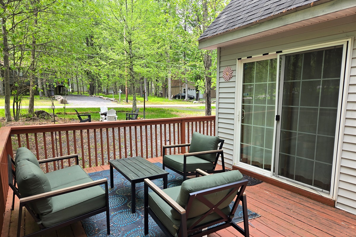 Deck with grill and seating