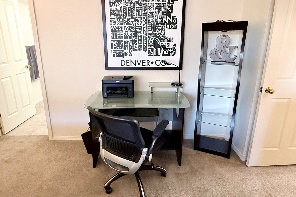 Desk and chair office area
