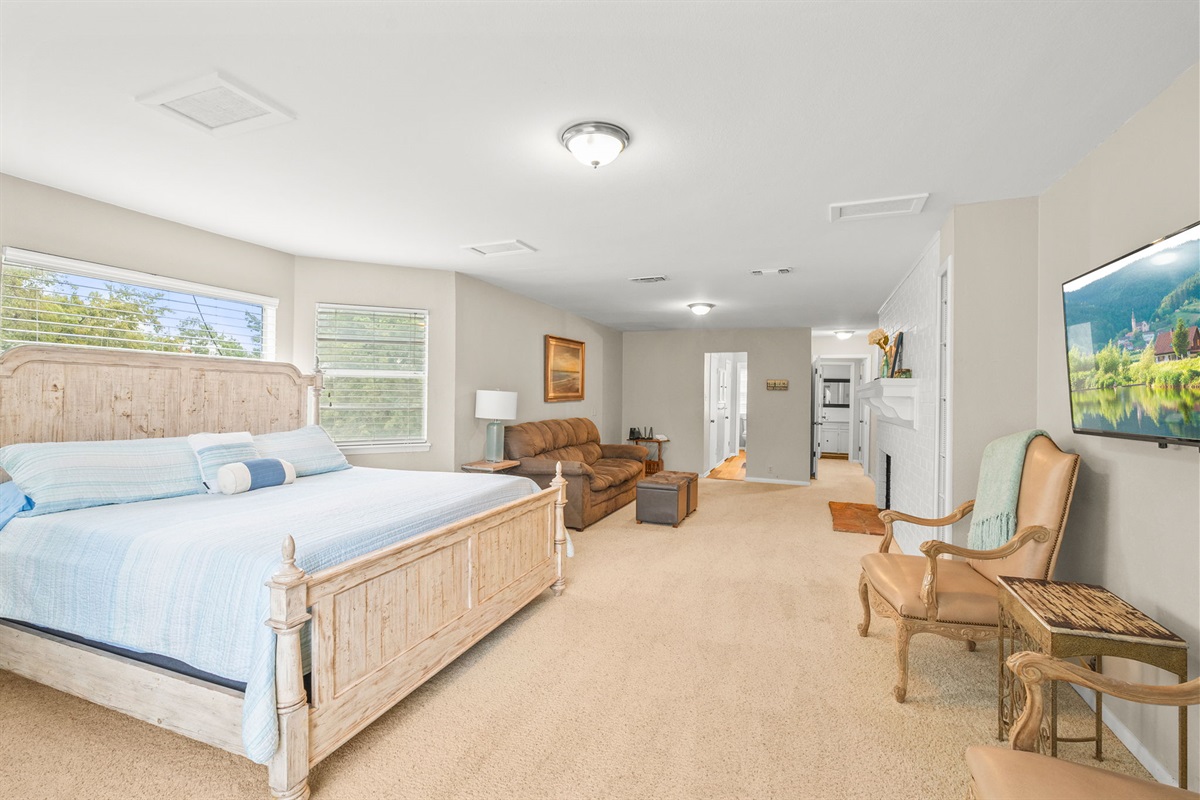 Expansive master bedroom on main floor.
