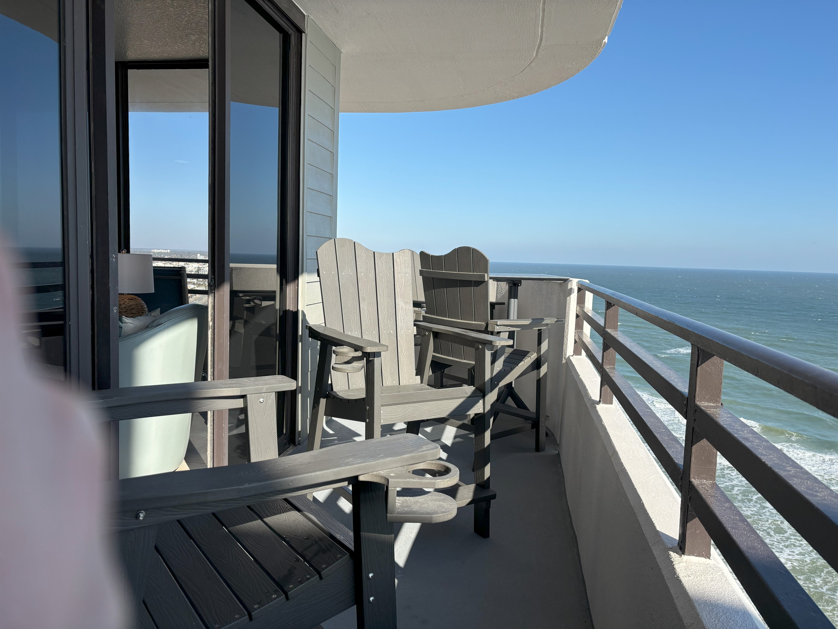 Beachfront balcony facing the beach