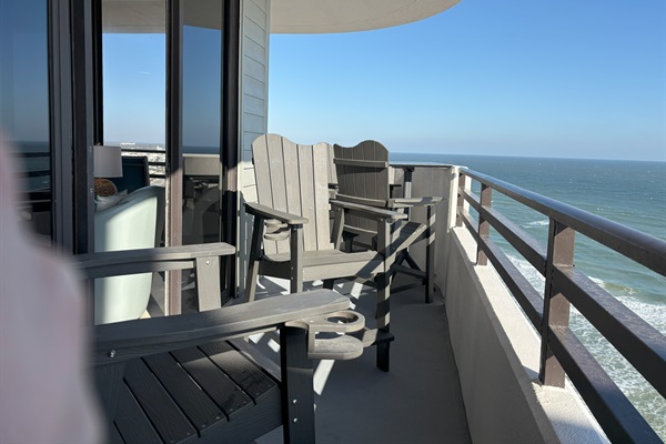 Beachfront balcony facing the beach