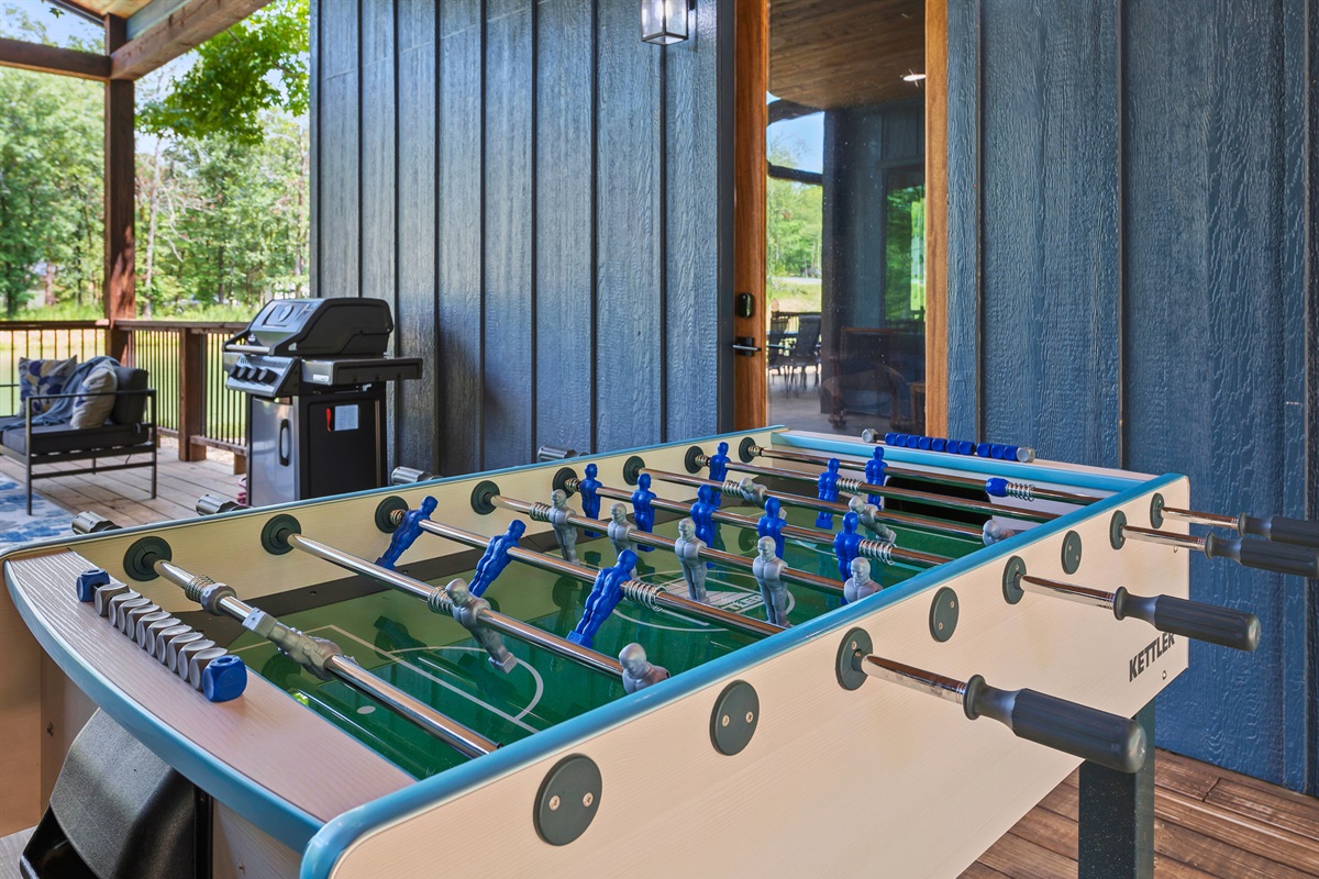 Score some fun with our on-site foosball table – an outdoor game space where the competition is as hot as the grill.