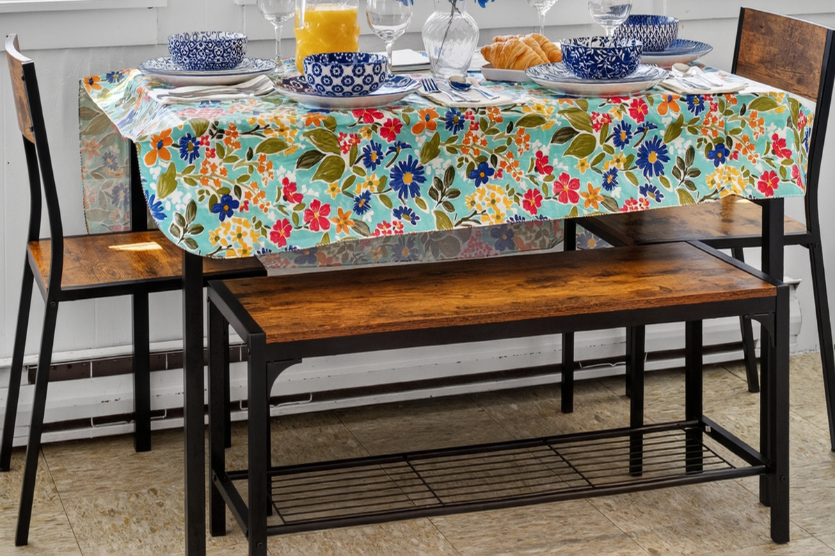 “Comfortable seating for four, ideal for relaxed meals at home.