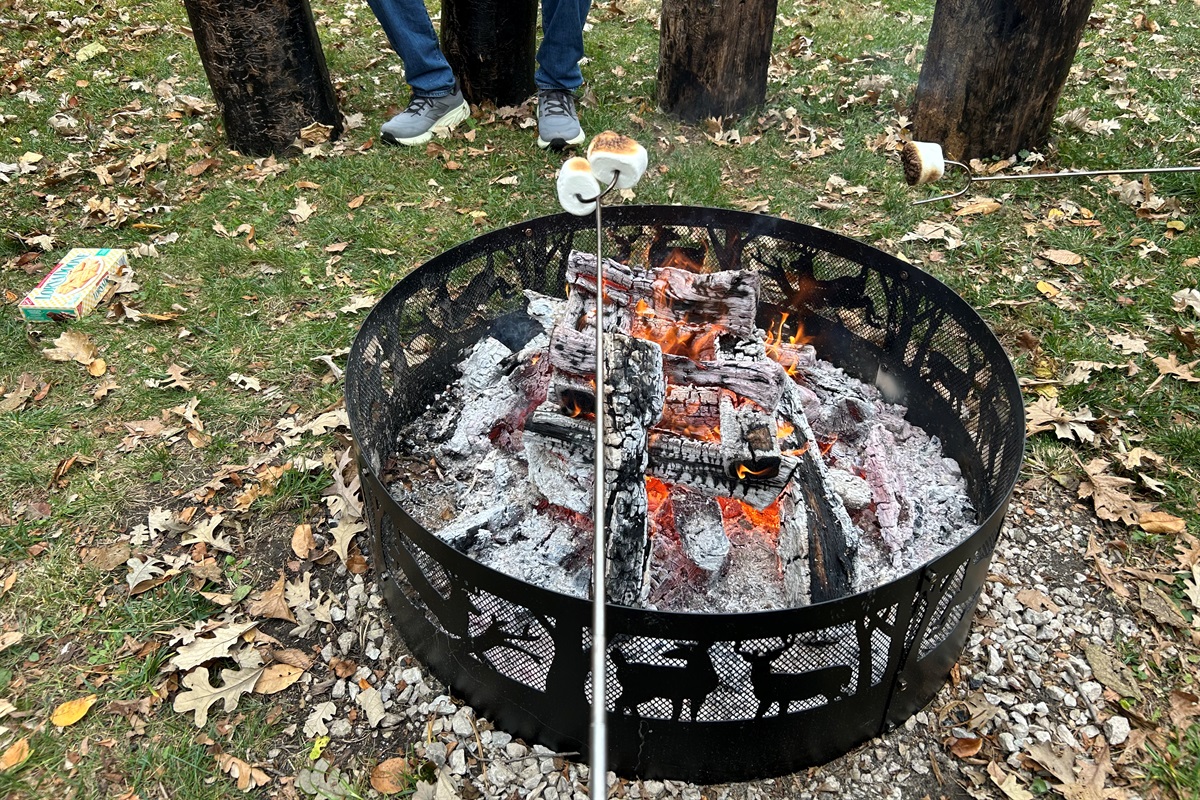 Roast some marshmallows or hotdogs over a wood fire.