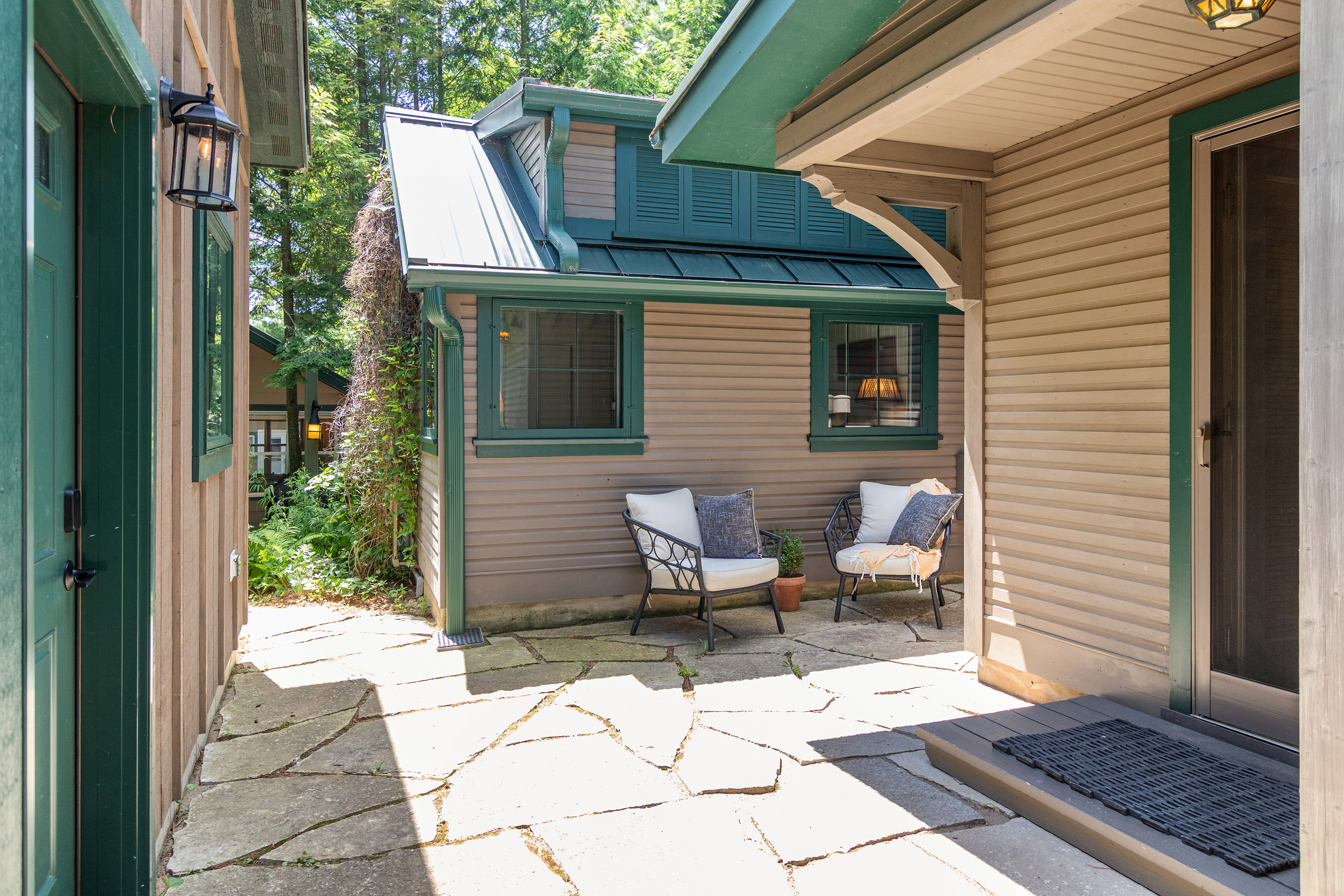 This tucked-away seating area offers a quiet place to relax and recharge between your lake adventures.