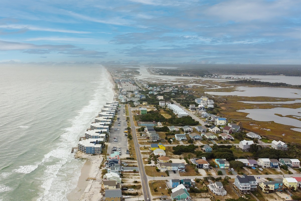 Topsail Reef from the sky, looking south