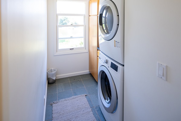 Laundry room is accessible to guests. Microwave is also located in the laundry room. 