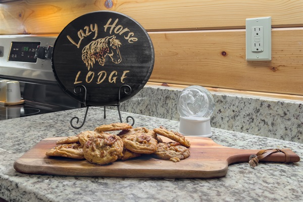 Fresh baked Butter Pecan cookies will start your getaway off right.