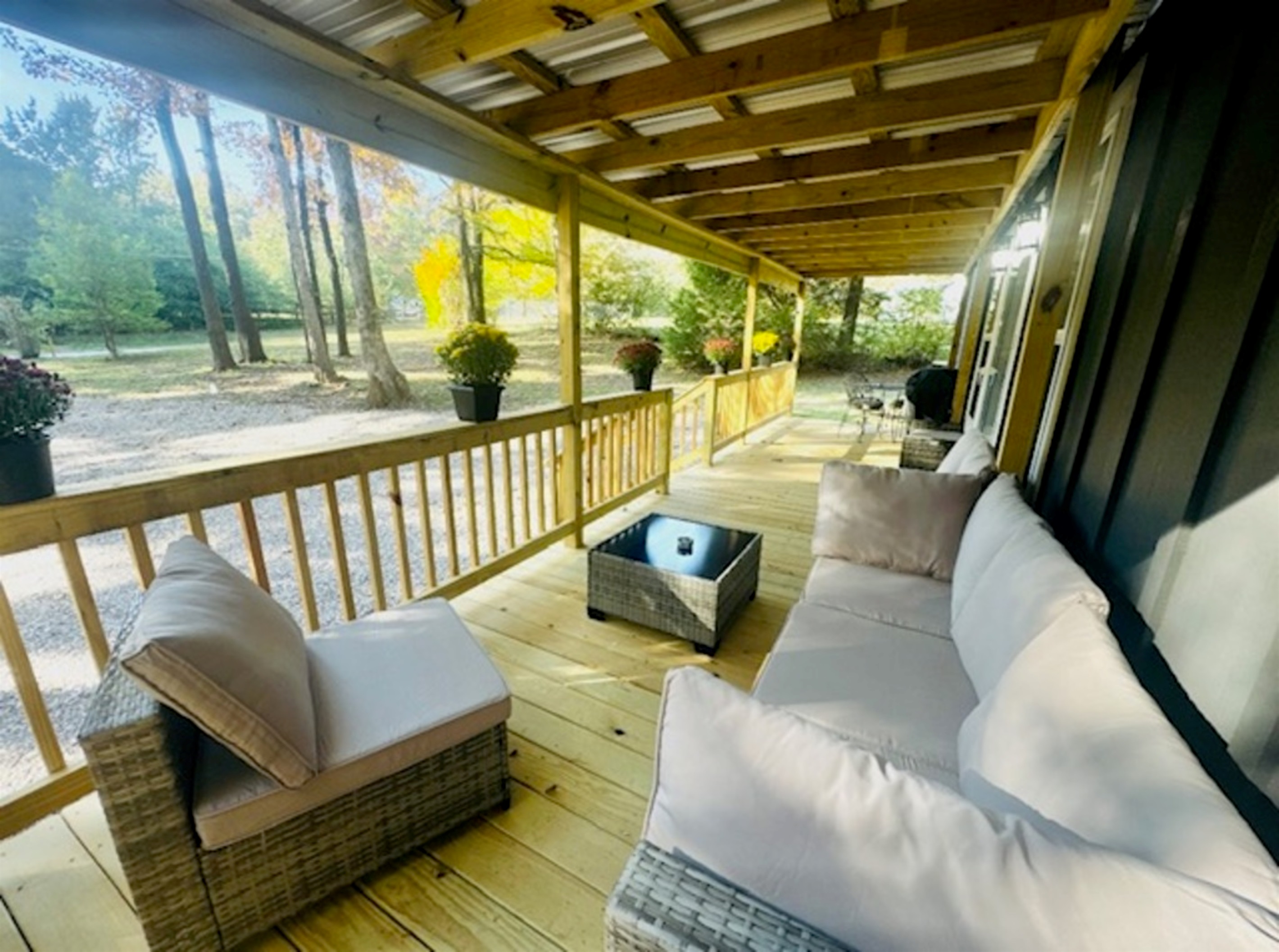 Large sofa on the deck