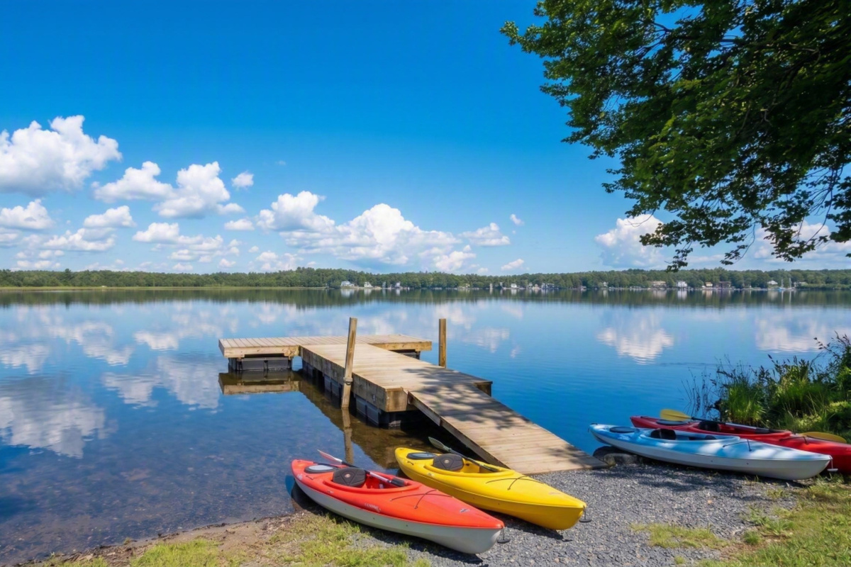 The dock, the kayaks, the whole point