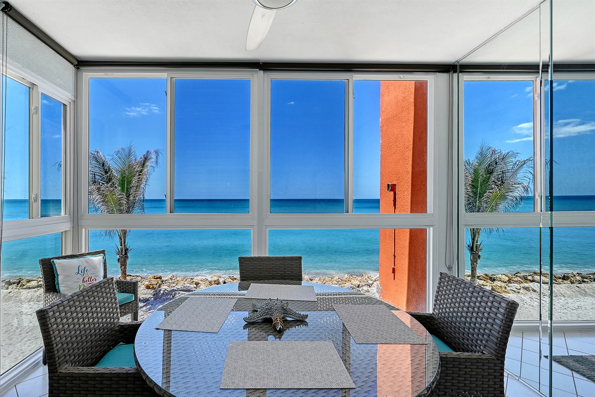 Lanai facing the Gulf of Mexico & our beach