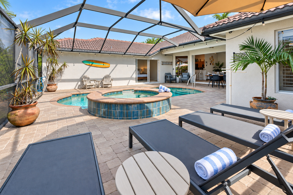 Sunshine, palm trees, and endless relaxation in your private outdoor haven